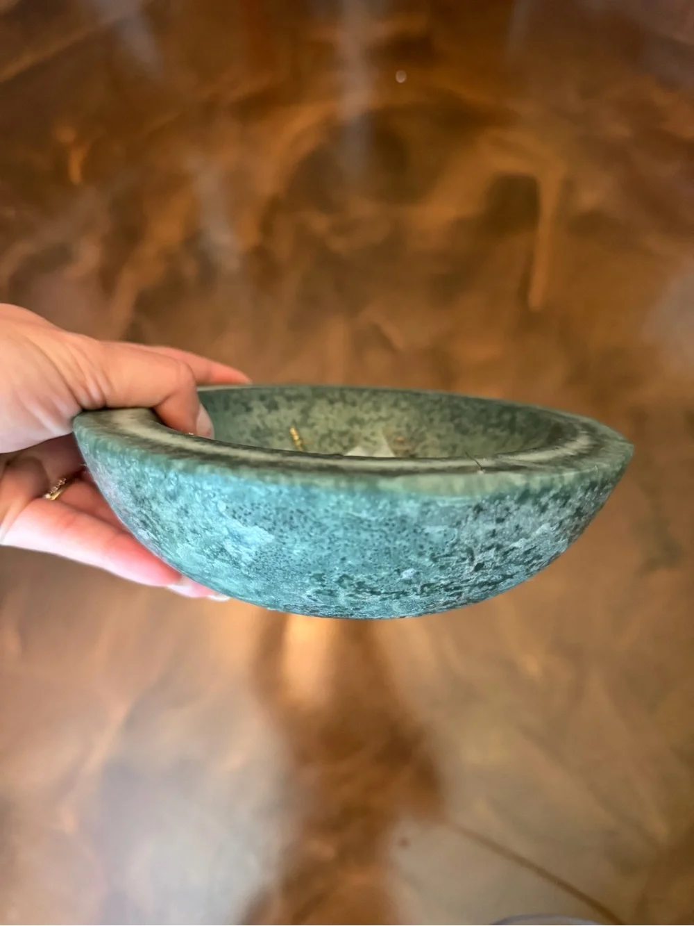 Habersham Candle Company Wax Pottery Vessel Home Fragrance Flameless Blue Green